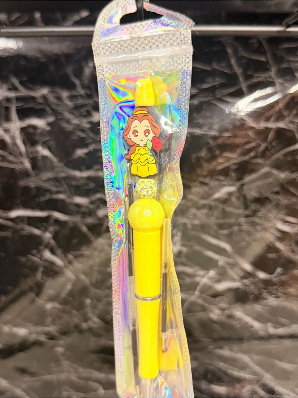 Belle from Beauty and the Beast Focal Bead Pen Black and Blue Ink